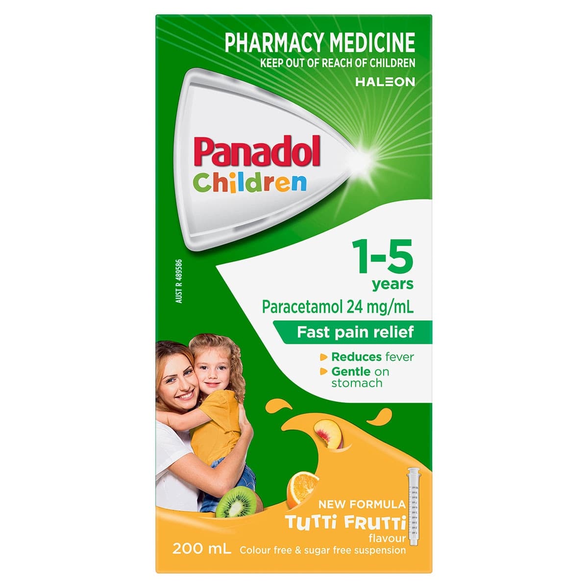 Panadol Children Suspension 1-5 Years Colour Free & Sugar Free Tutti Frutti Flavour 200mL