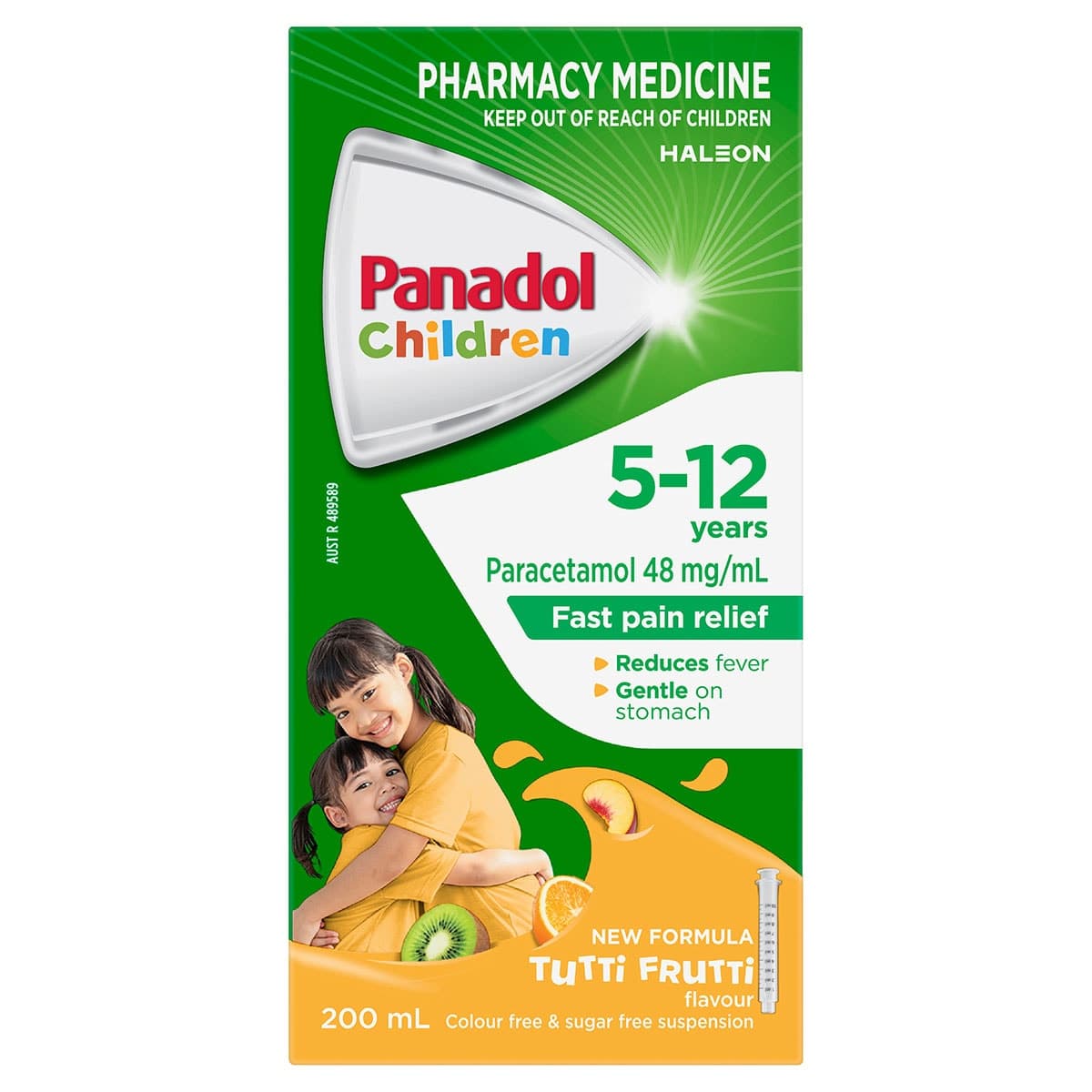 Panadol Children Suspension 5-12 Years Colour Free & Sugar Free Tutti Frutti Flavour 200mL