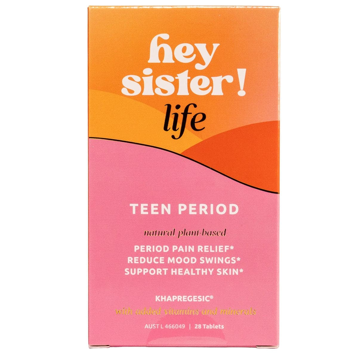 Hey Sister Life Teen Period Pain 28 Tablets