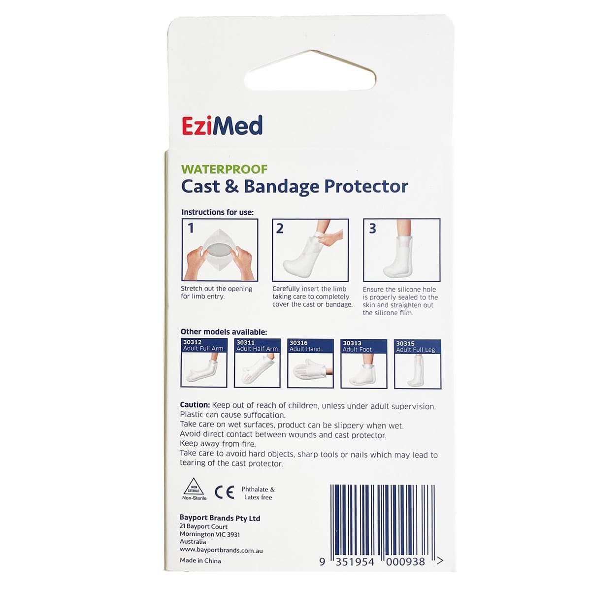 EziMed Adult Half Leg Waterproof Cast & Banadage Protector 1 Pack
