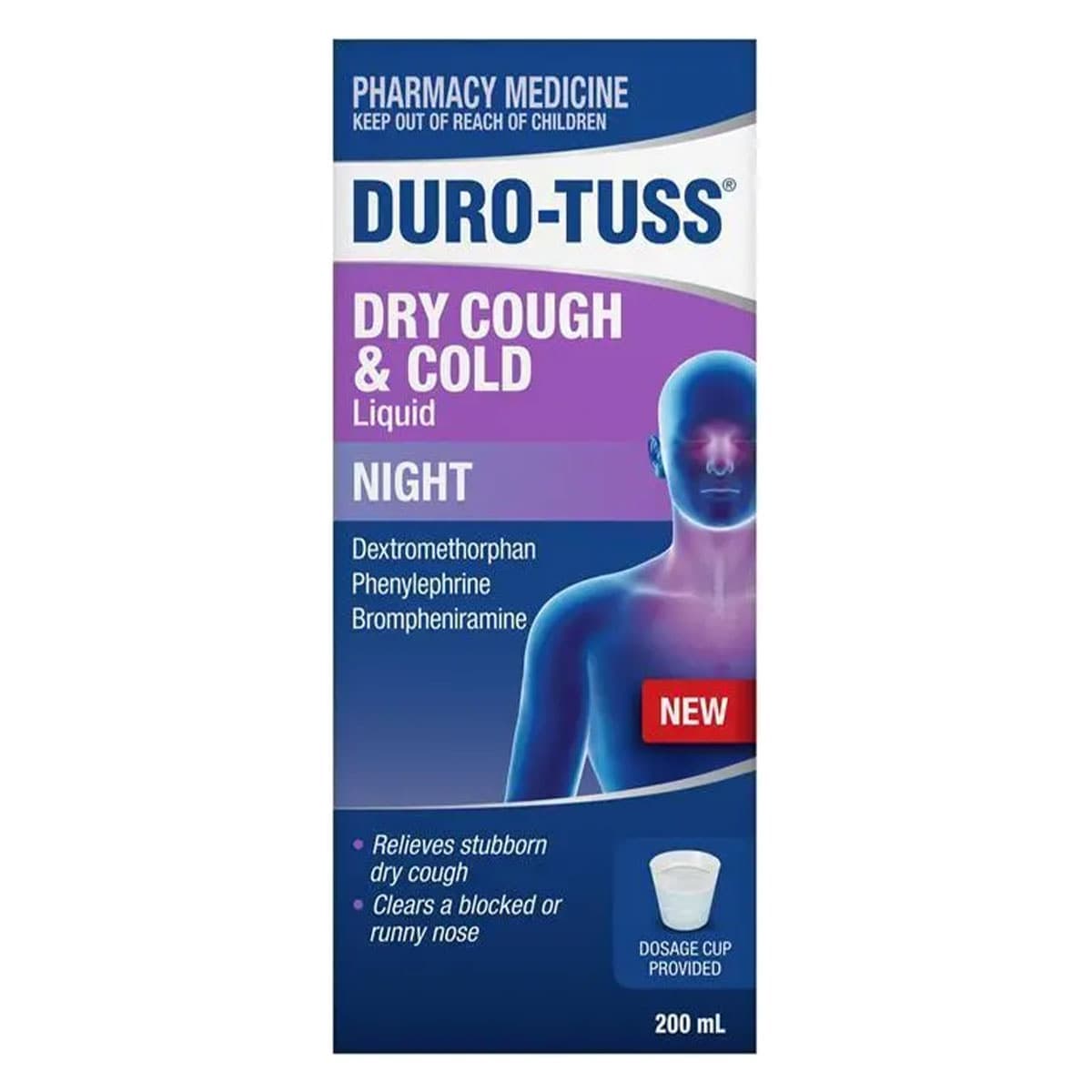 Duro-Tuss Dry Cough & Cold Liquid Night 200ml