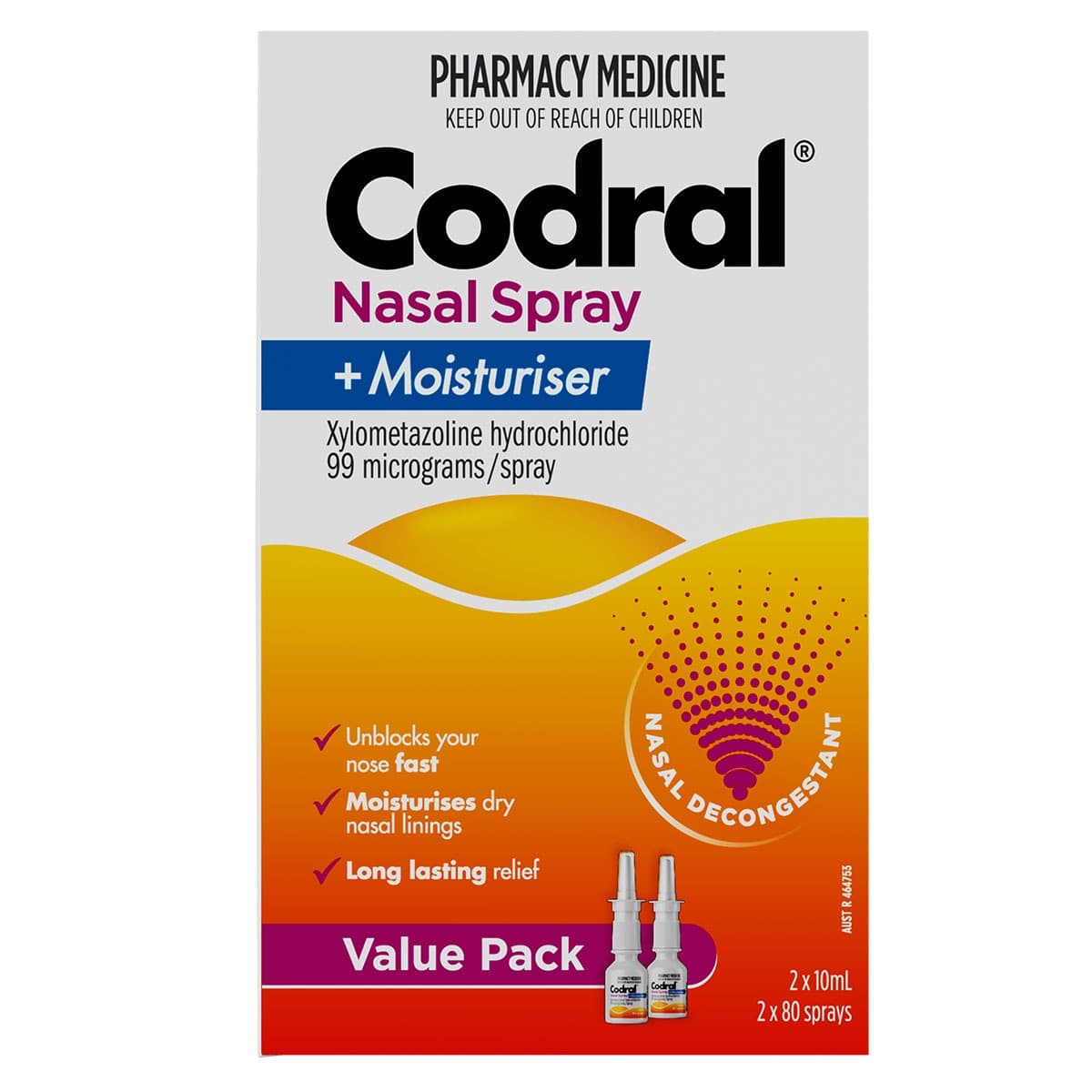 Codral Nasal Spray + Moisturiser 2X10ml