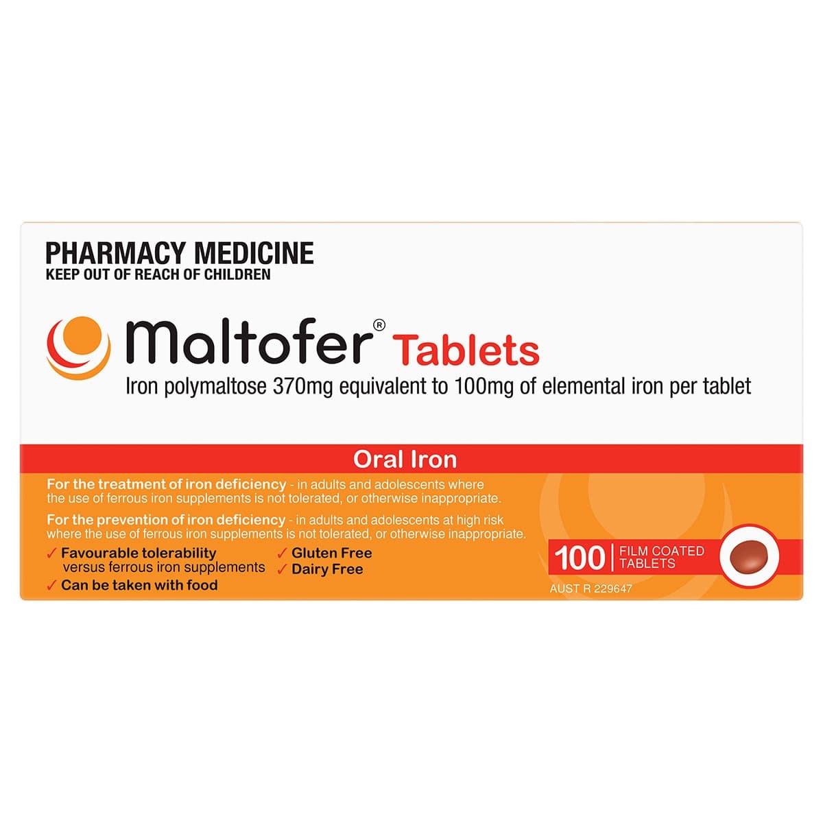 Maltofer Iron Tablets 100mg 100 Pack