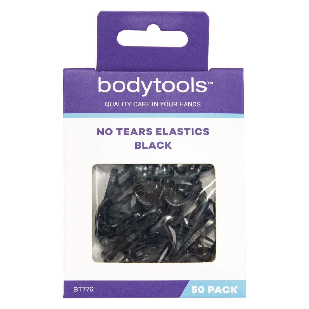 Bodytools No Tears Hair Elastics Black 50 Pack
