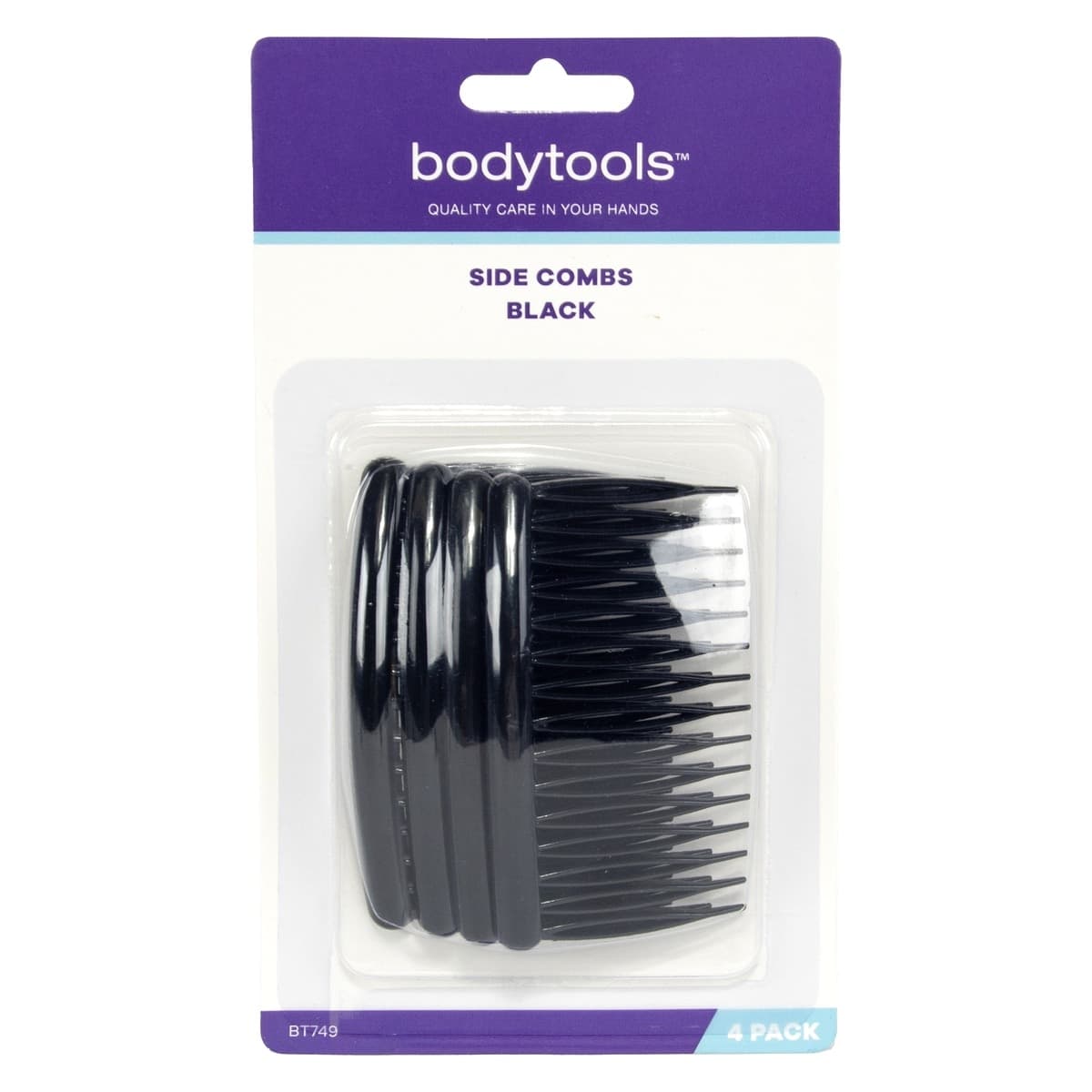 Bodytools Side Combs Black 8cm - 4 Pack