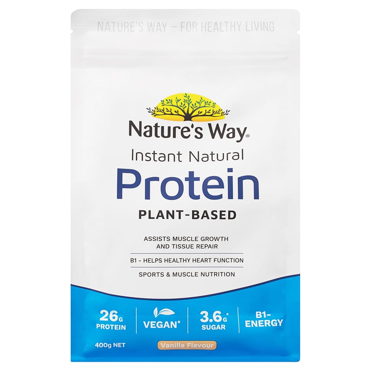 Nature's Way Instant Natural Plant Based Protein Powder Vanilla 400g