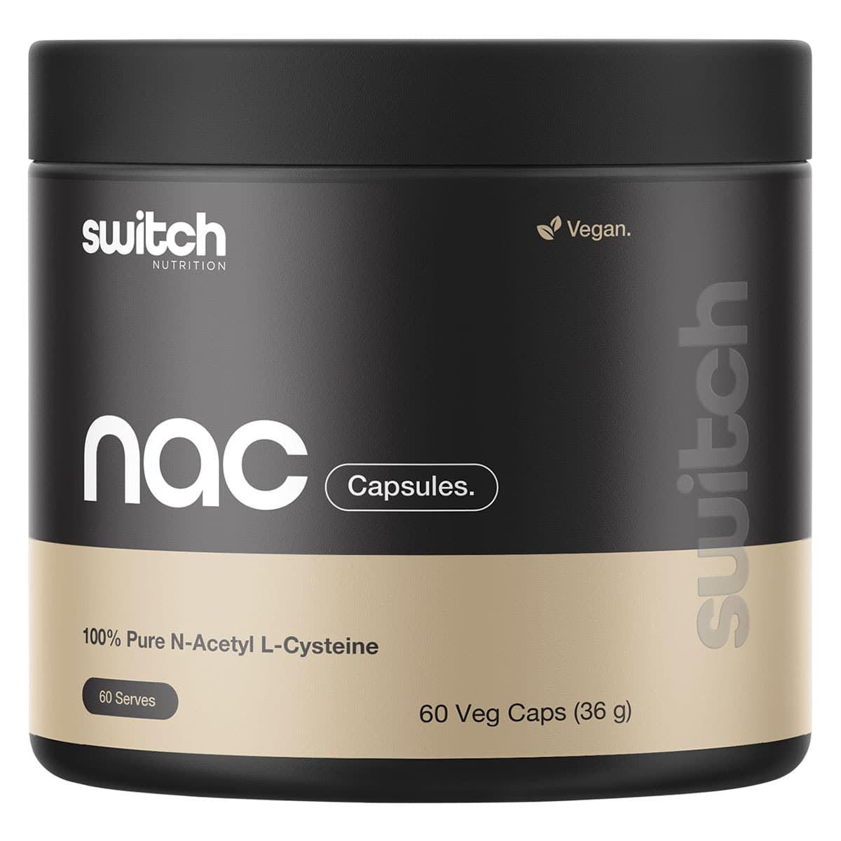 Switch Nutrition NAC 100% N-Acetyl L-Cysteine 60 Capsules