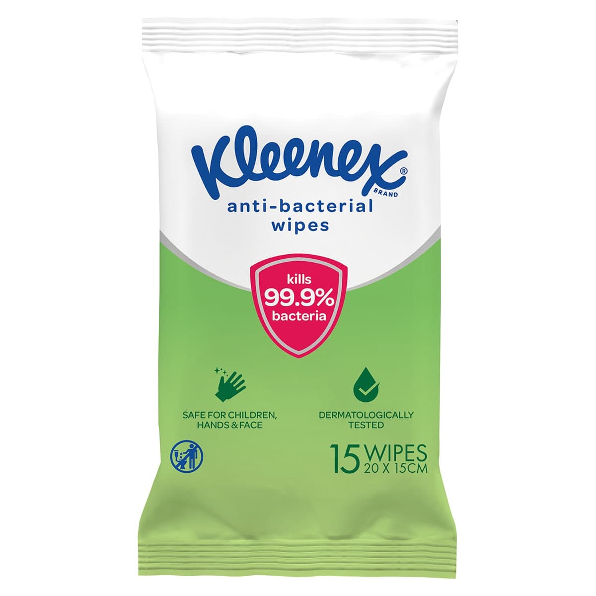 Kleenex Anti Bacterial Wet Wipes 15 Pack