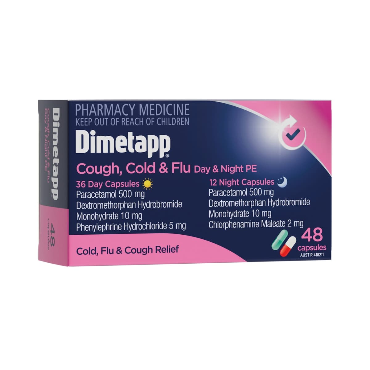 Dimetapp Cough, Cold & Flu Decongestant Day & Night 48 Tablets