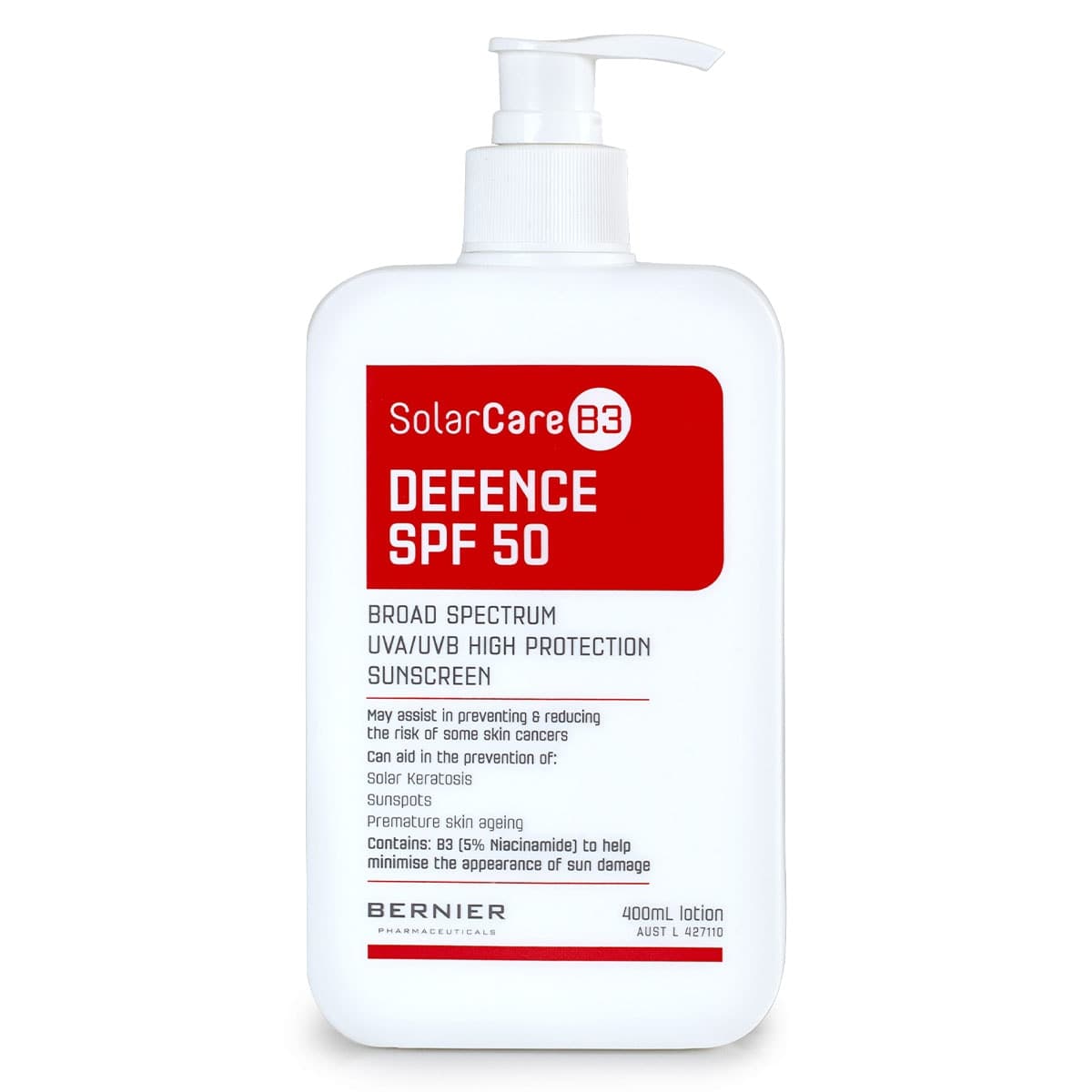 SolarCareB3 Defence Broad Spectrum Sunscreen SPF50 400ml