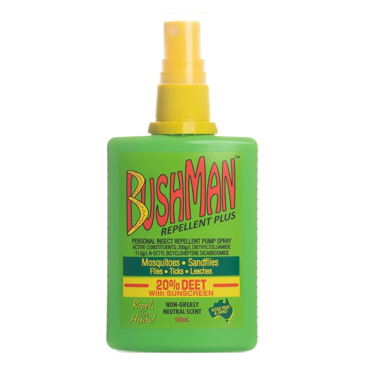 Bushman Plus 20% Deet Insect Repellent with Sunscreen Pump Spray 100ml