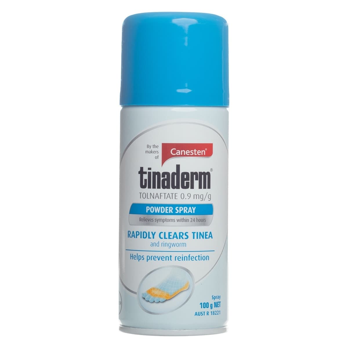 Canesten Tinaderm Powder Spray For Tinea & Ringworm 100g