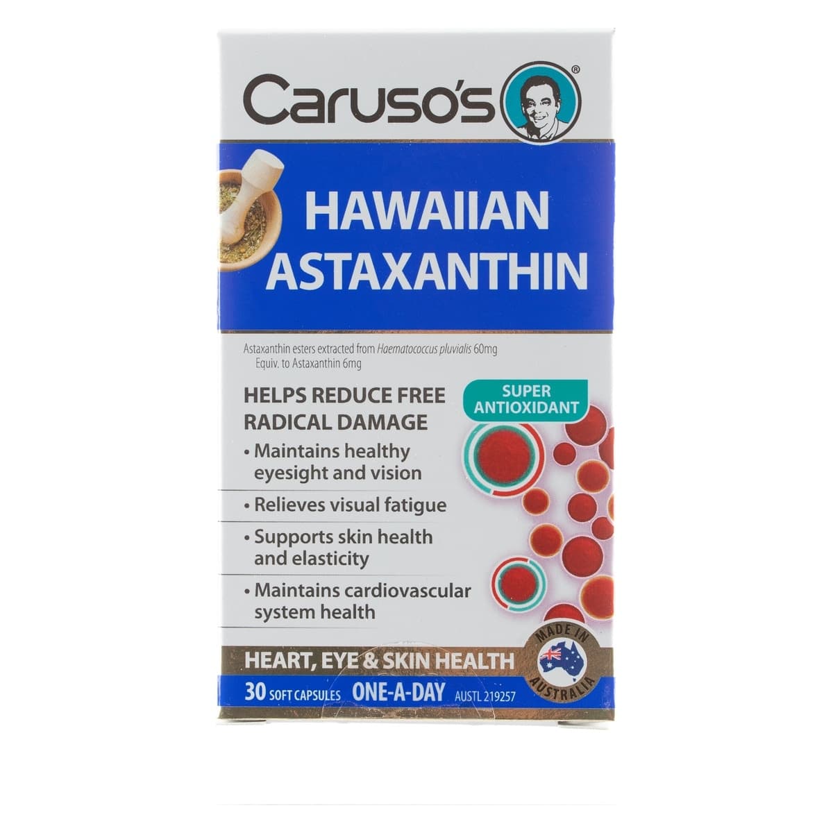 Carusos Hawaiian Astaxanthin 30 Capsules