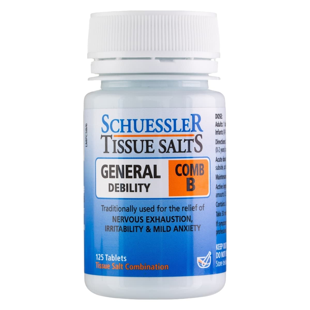 Schuessler Tissue Salts Comb B General Debility 125 Tablets
