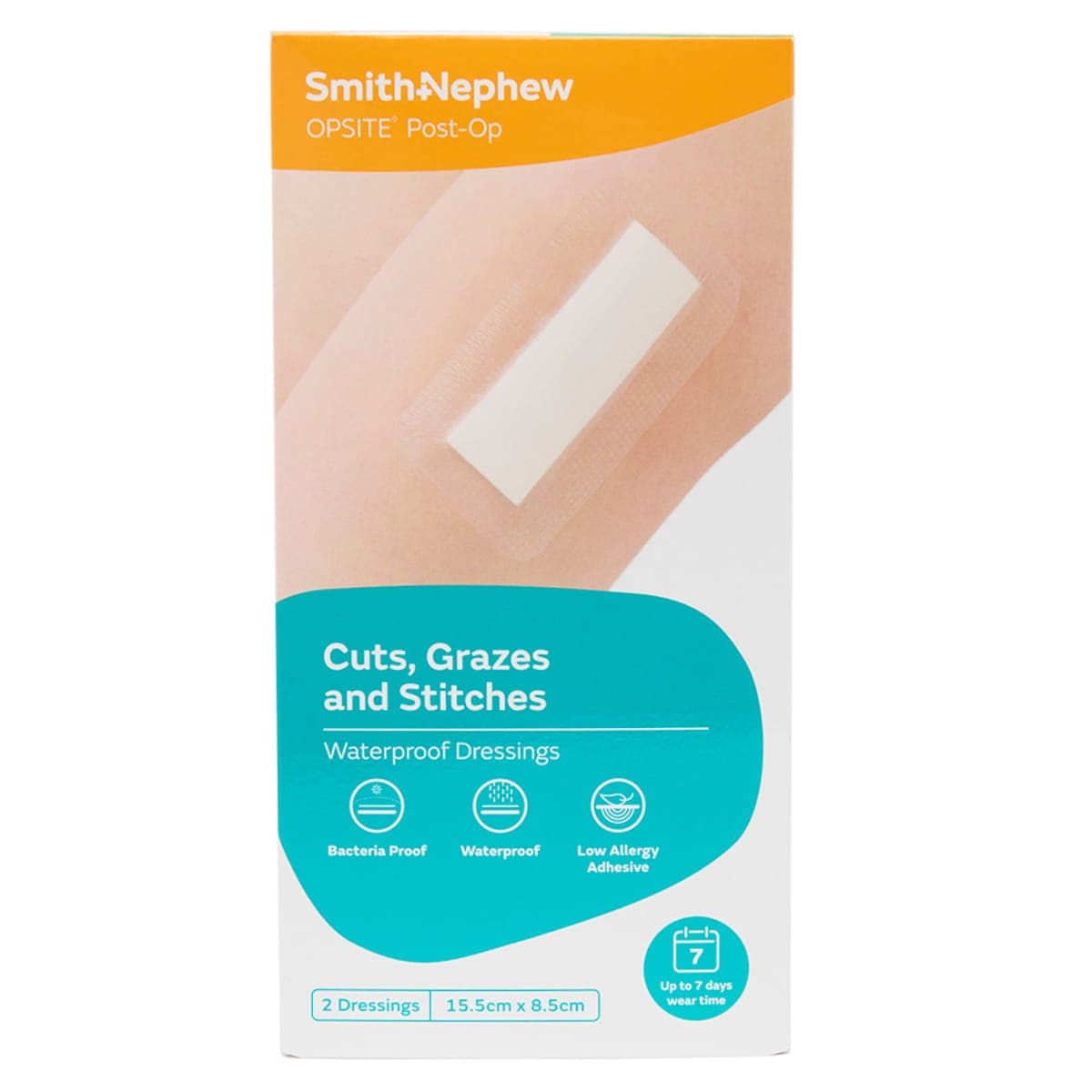 Opsite Post-Op Waterproof Dressing 15.5cm x 8.5cm 2 Pack