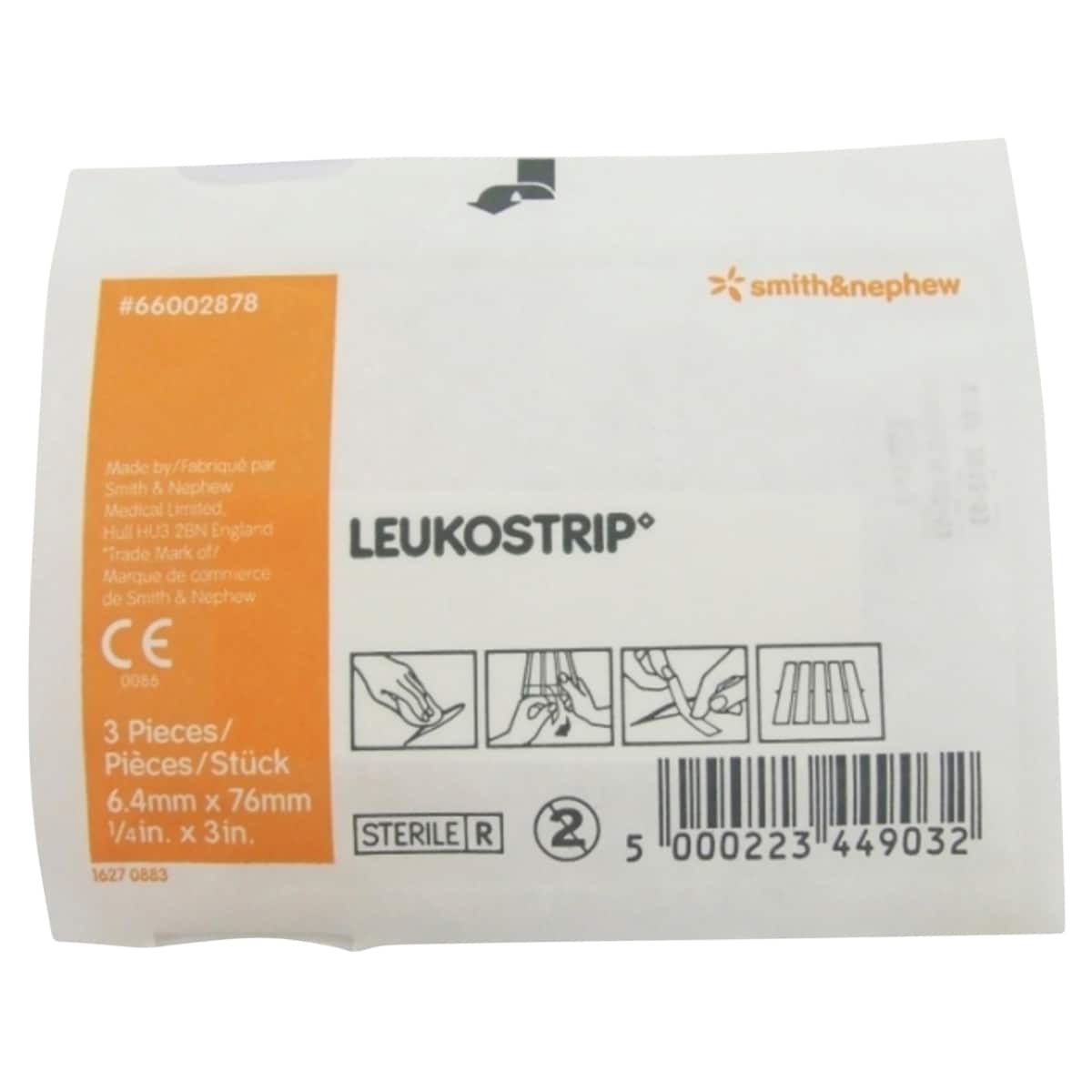 Leukostrip Wound Closure Strips 6.4mm x 76mm - Single (3 Strips)