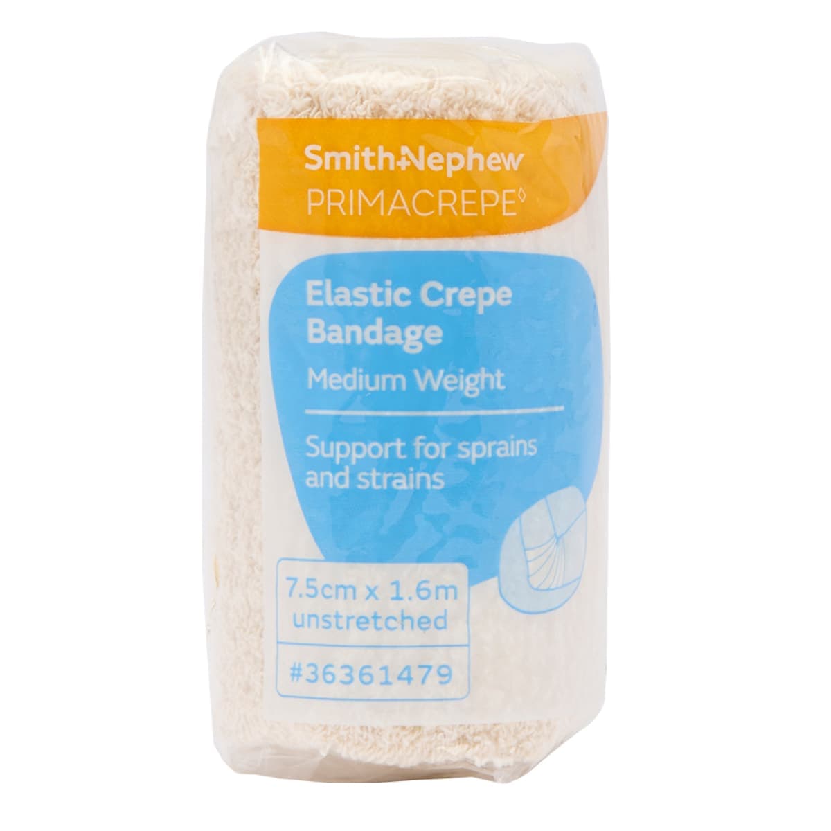 Primacrepe Elastic Crepe Bandage Medium Weight 7.5cm x 1.6m