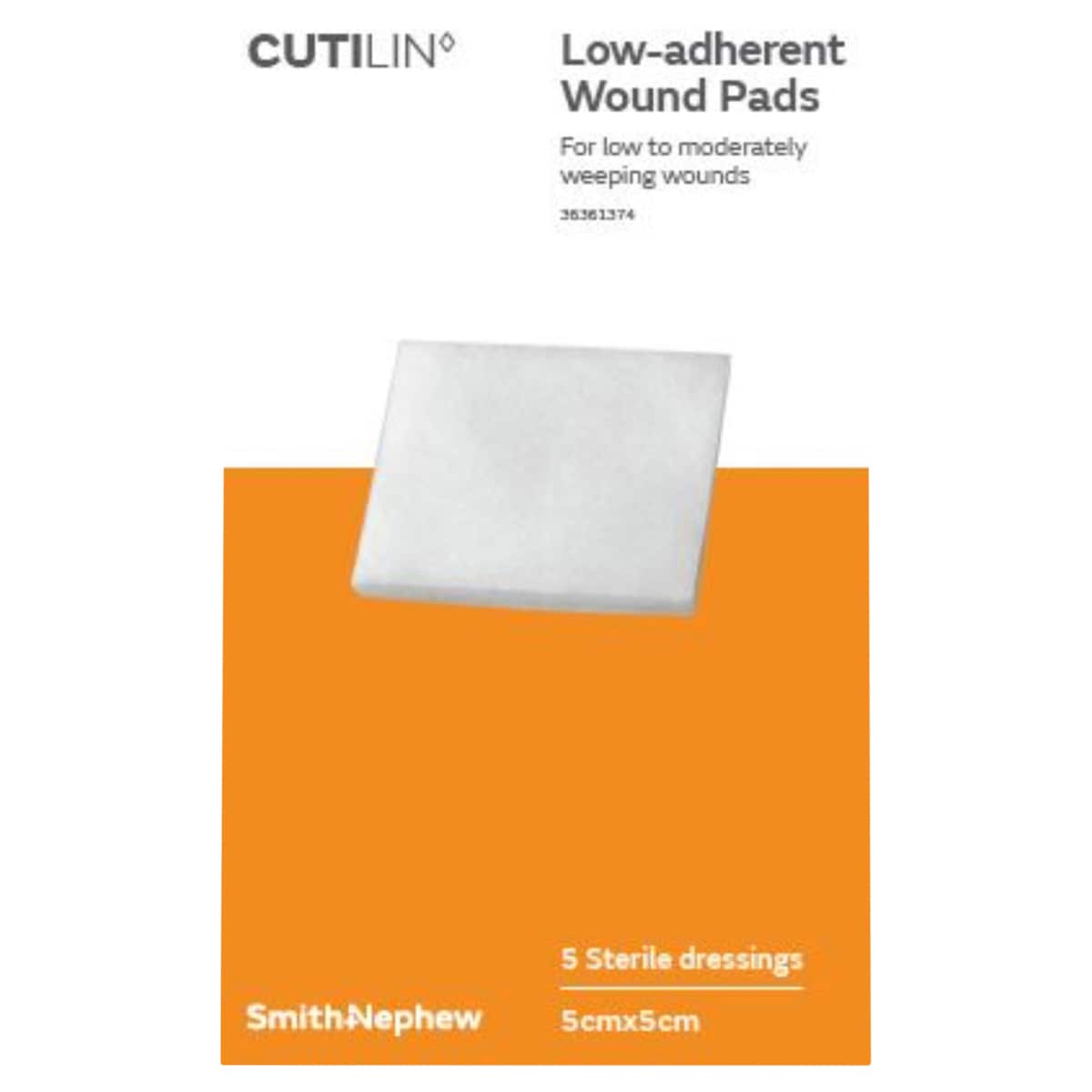 Cutilin Low Adherent Sterile Absorbent Dressing 5cm x 5cm 5 Pack