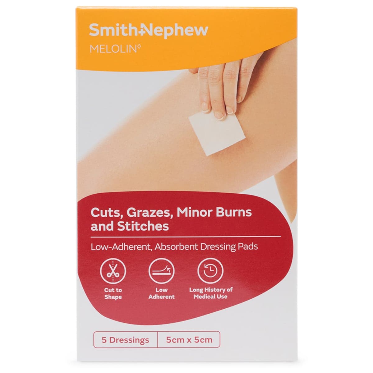 Melolin Absorbent Wound Dressing 5cm x 5cm 5 Pack