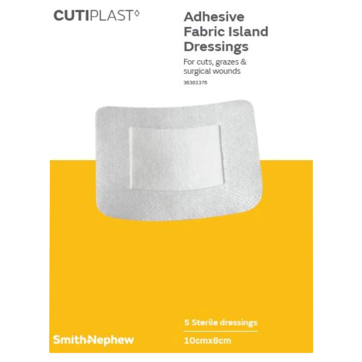 Cutiplast Adhesive Fabric Island Dressing 10cm x 8cm 5 Pack