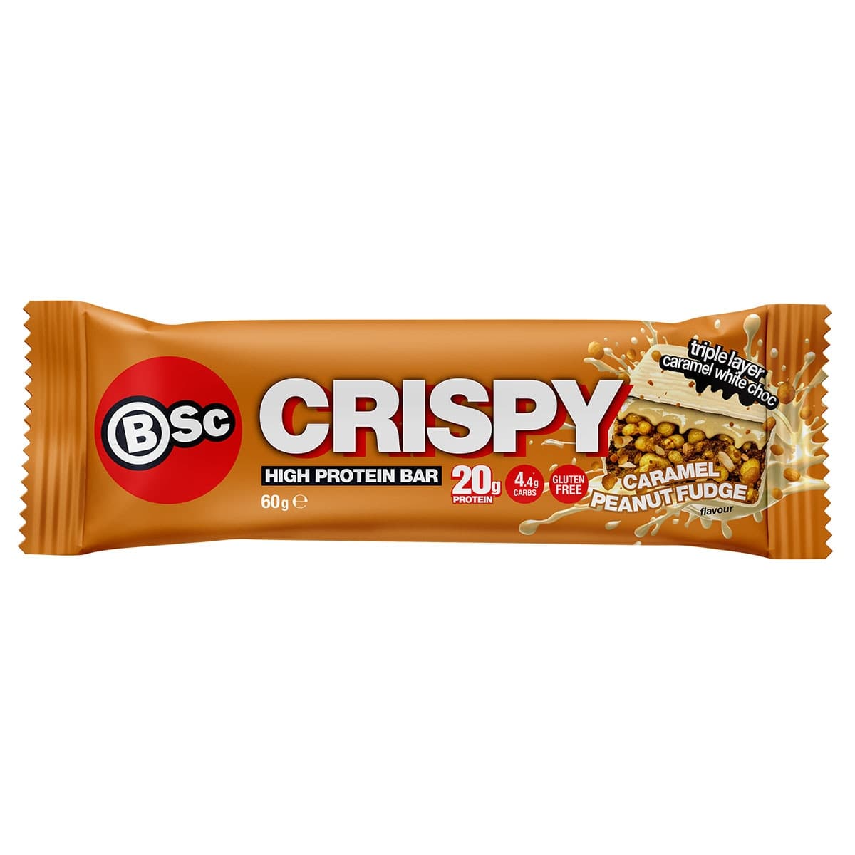 BSc Crispy Protein Bar Caramel Peanut Fudge 60g