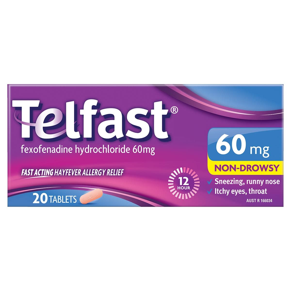 Telfast Allergy & Hayfever Relief 60mg 20 Tablets