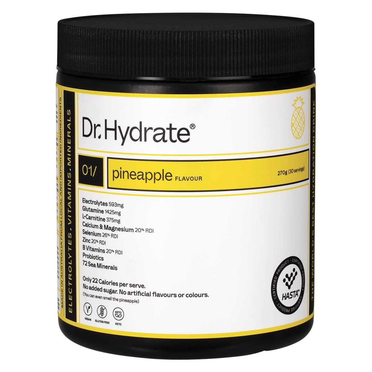 Dr. Hydrate All-In-One Hydration Drink Powder Pineapple 270g