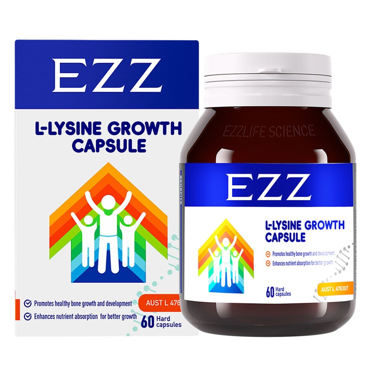 EZZ L-Lysine Growth Capsules 60 Capsules