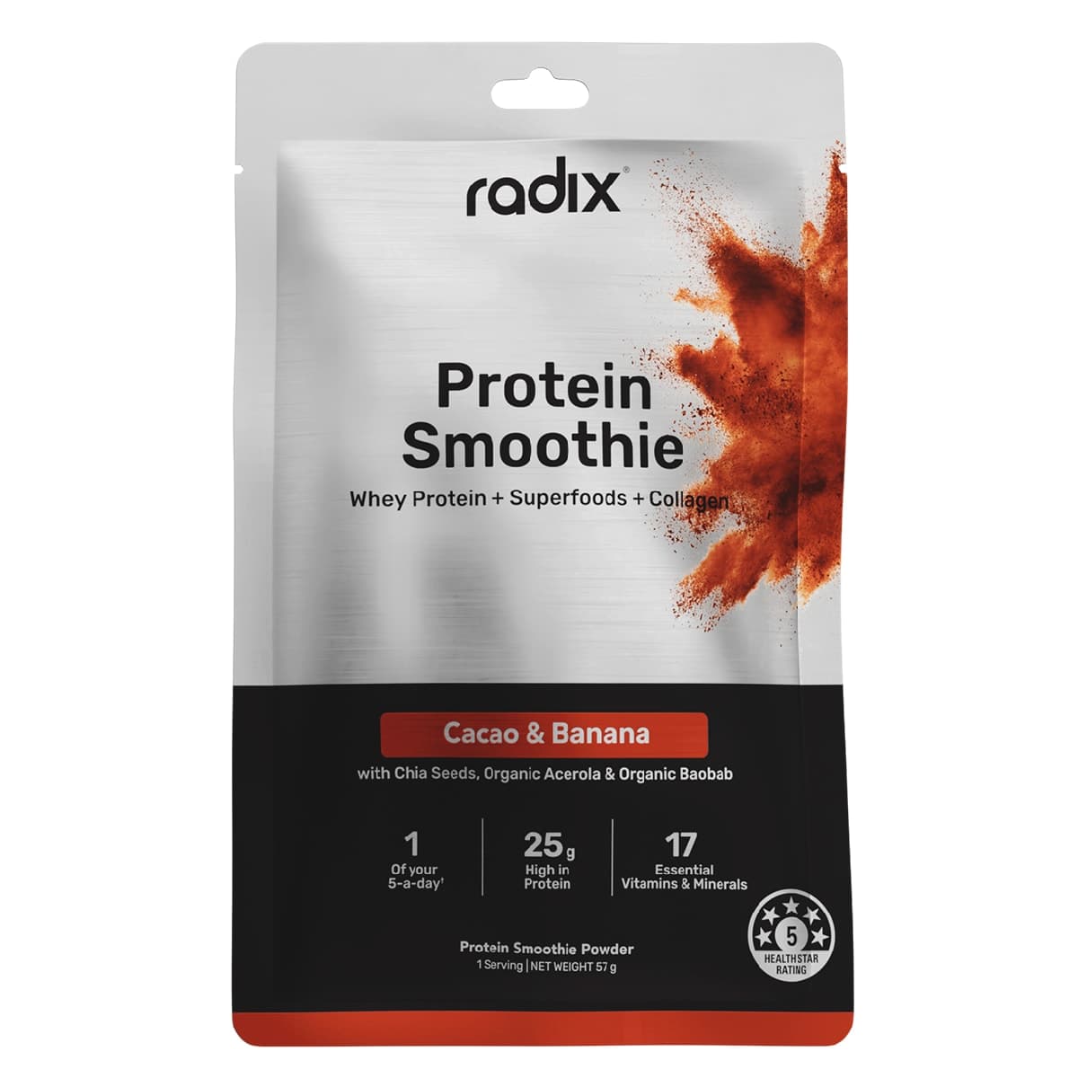 Radix Nutrition Whey Protein Smoothie Cacao & Banana 57g