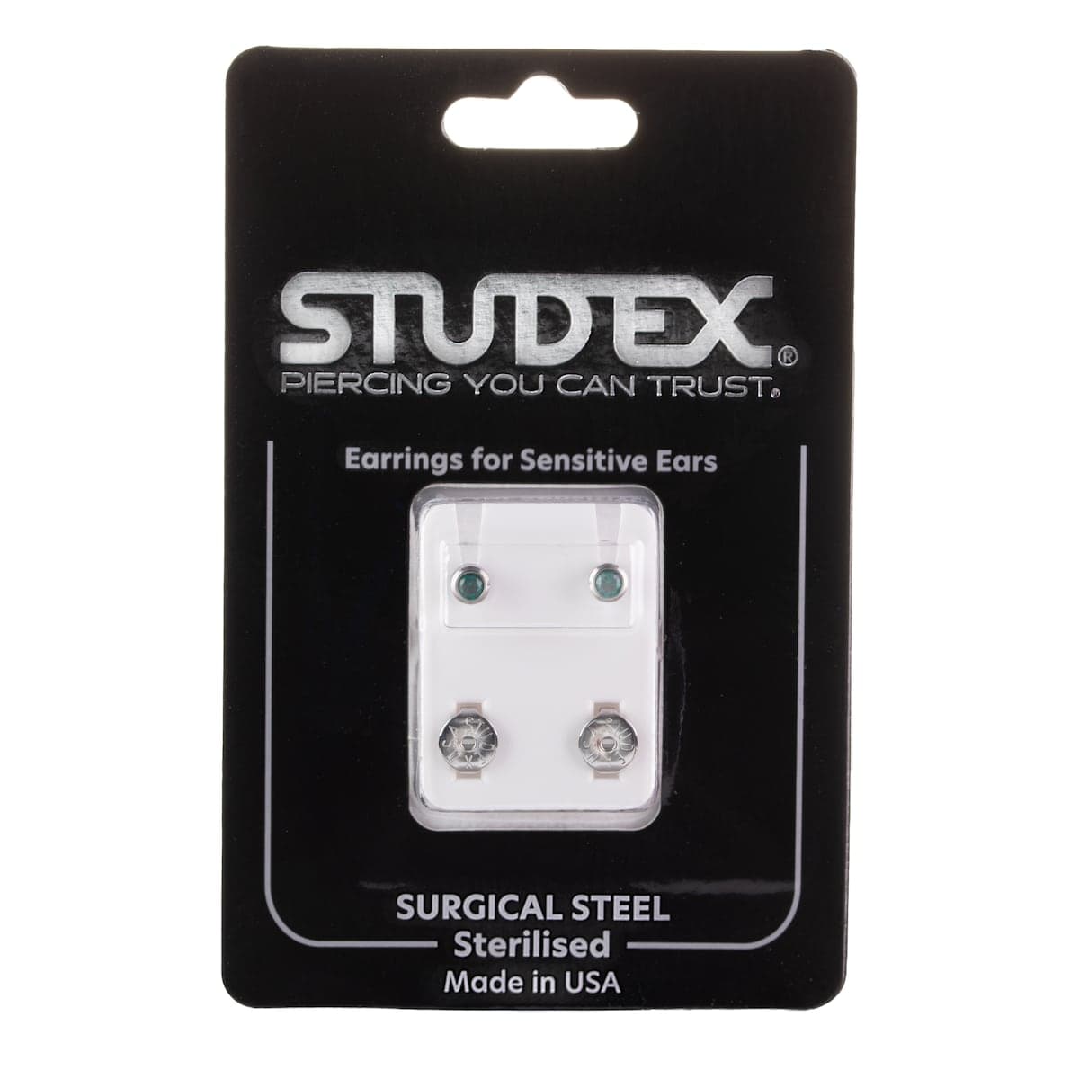 Studex Regular Birthstone May Silver Stud Earring 1 Pair