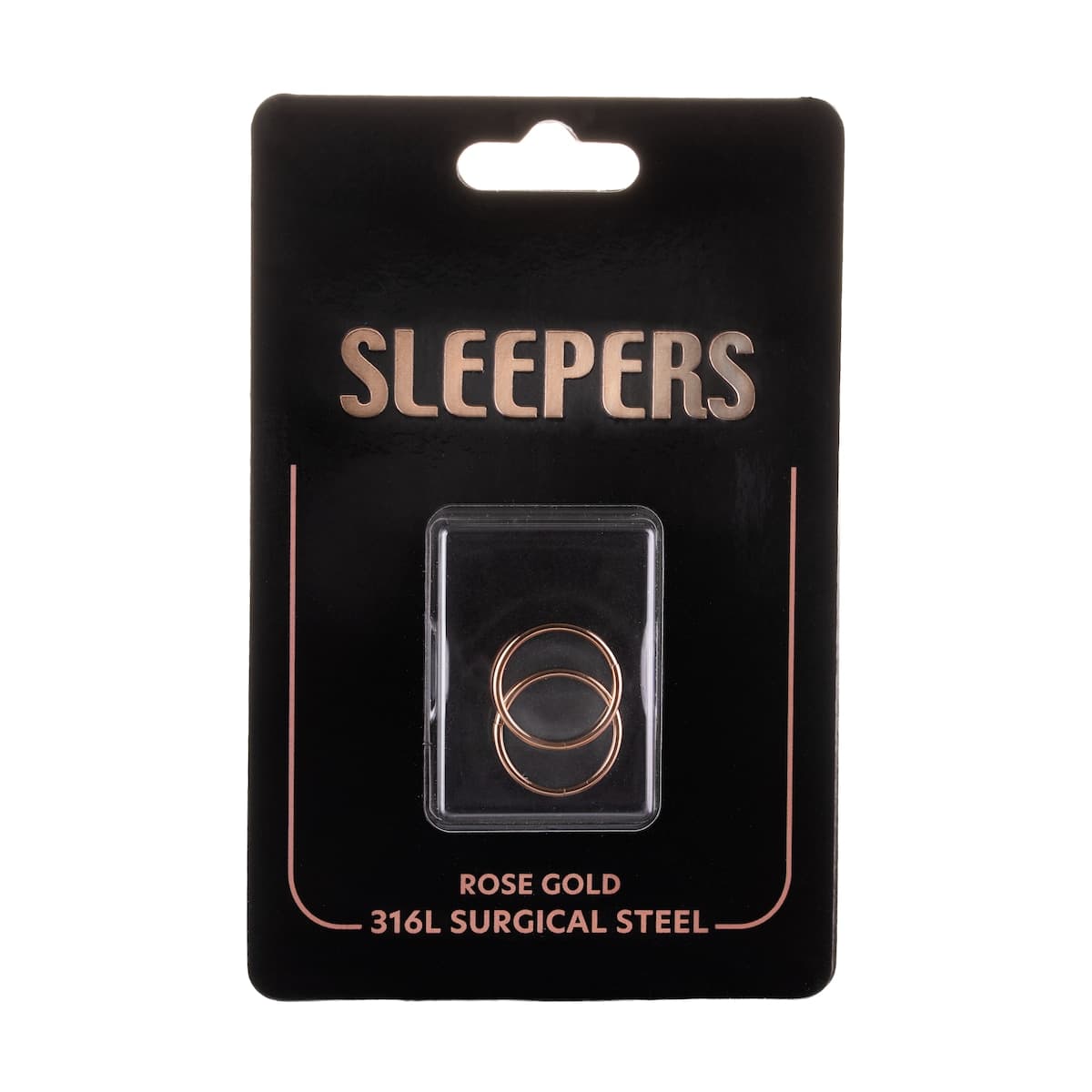 Studex Plain Medium 14mm Sleeper Earring Rose Gold 1 Pair
