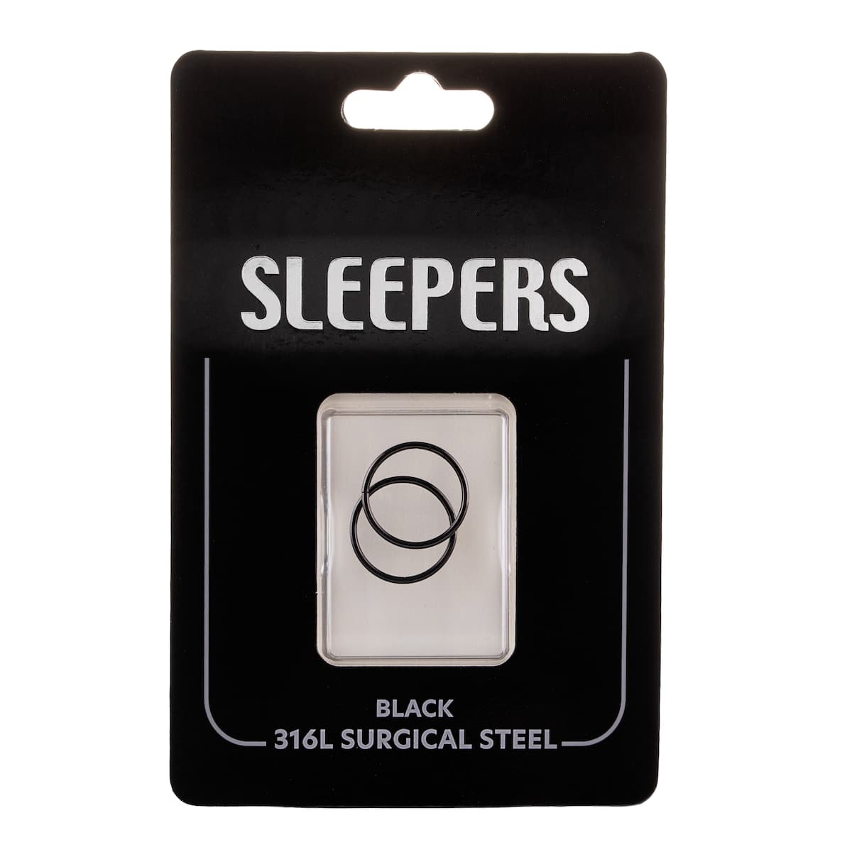 Studex Plain Medium 14mm Sleeper Earring Black 1 Pair