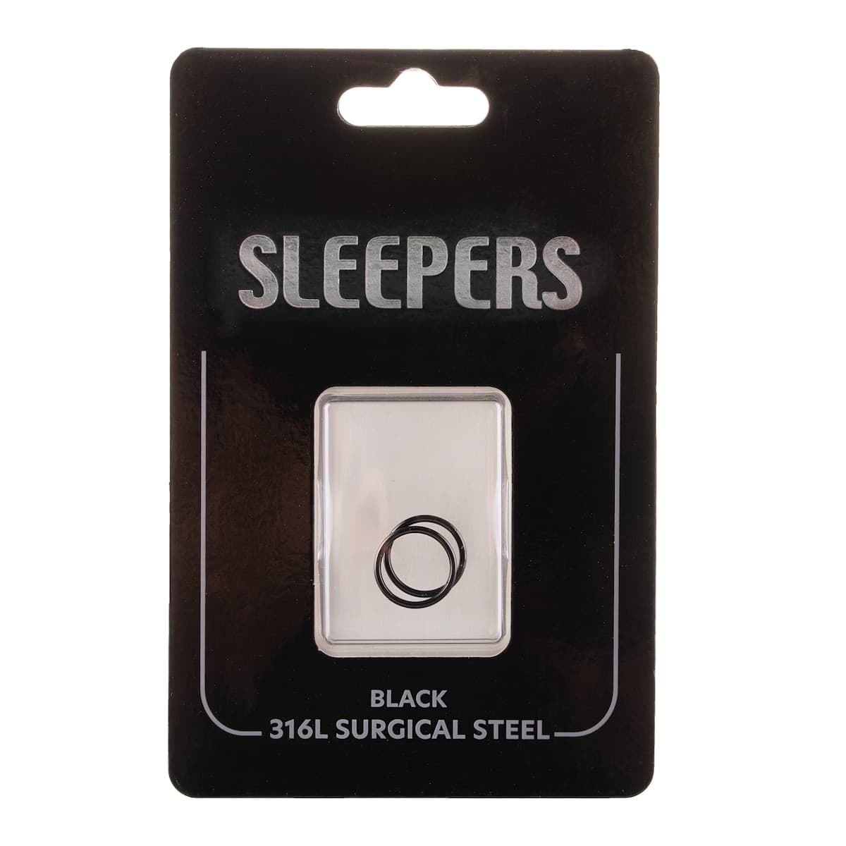 Studex Mini Plain Sleeper Earrings Black 8mm - 1 Pair