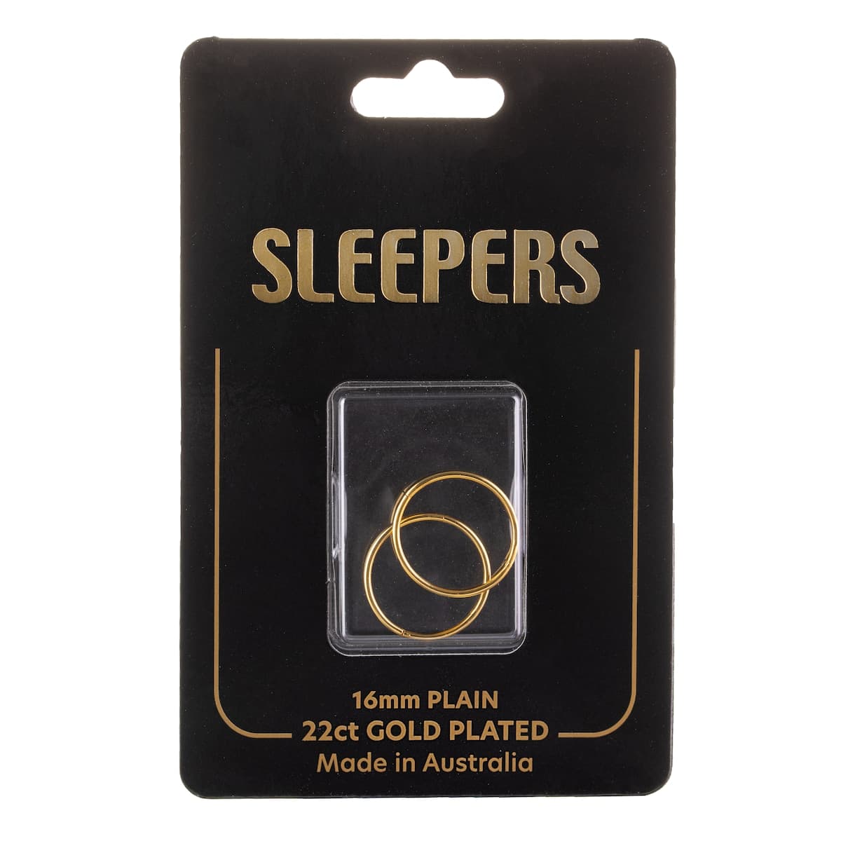 Studex Plain Sleeper Earrings Gold Plated Large 16mm - 1 Pair