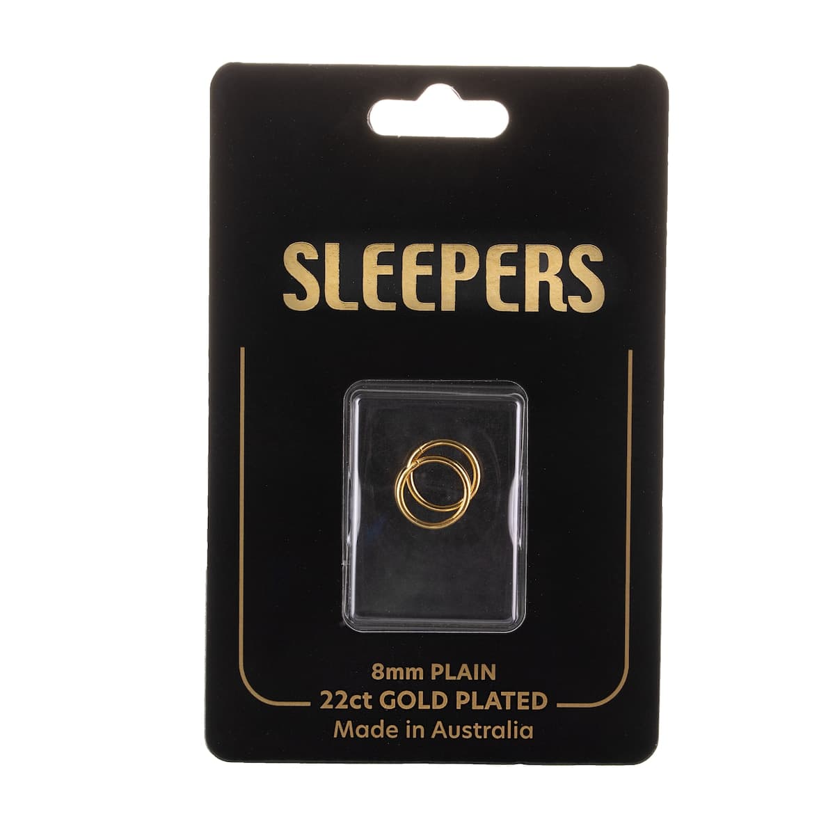 Studex Mini Plain Sleeper Earring Gold Plated 8mm - 1 Pair
