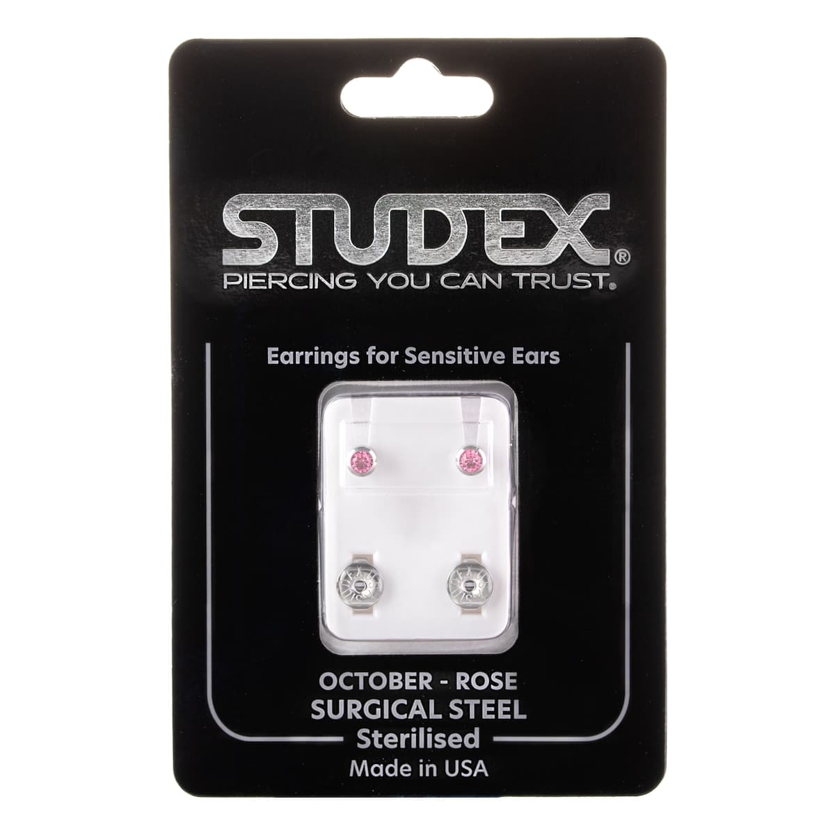 Studex Regular Birthstone October Silver Stud Earring 1 Pair