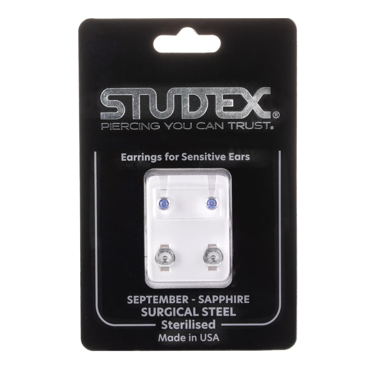 Studex Regular Birthstone September Silver Stud Earring 1 Pair