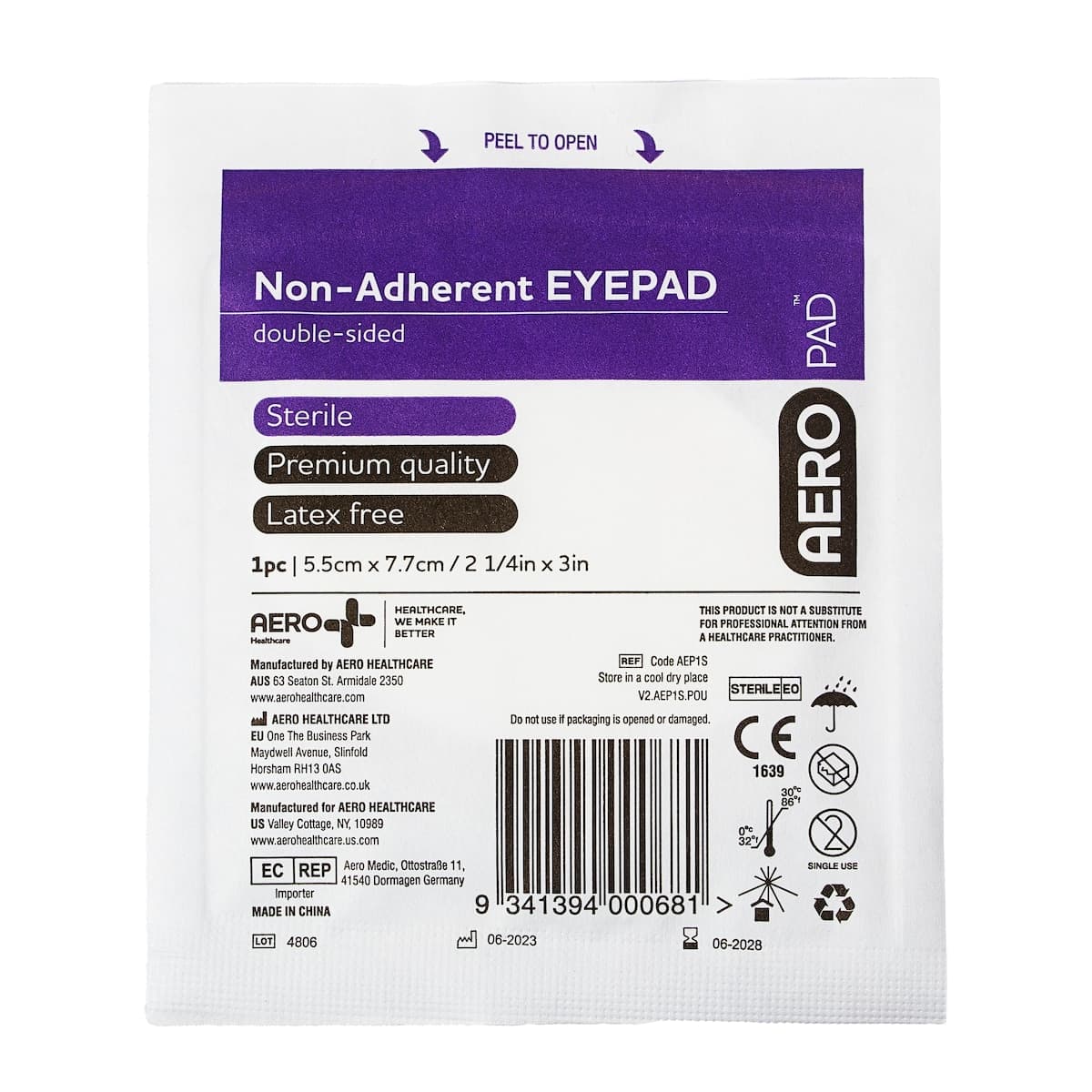 AeroPad Non-Adherent Eye Pad Single
