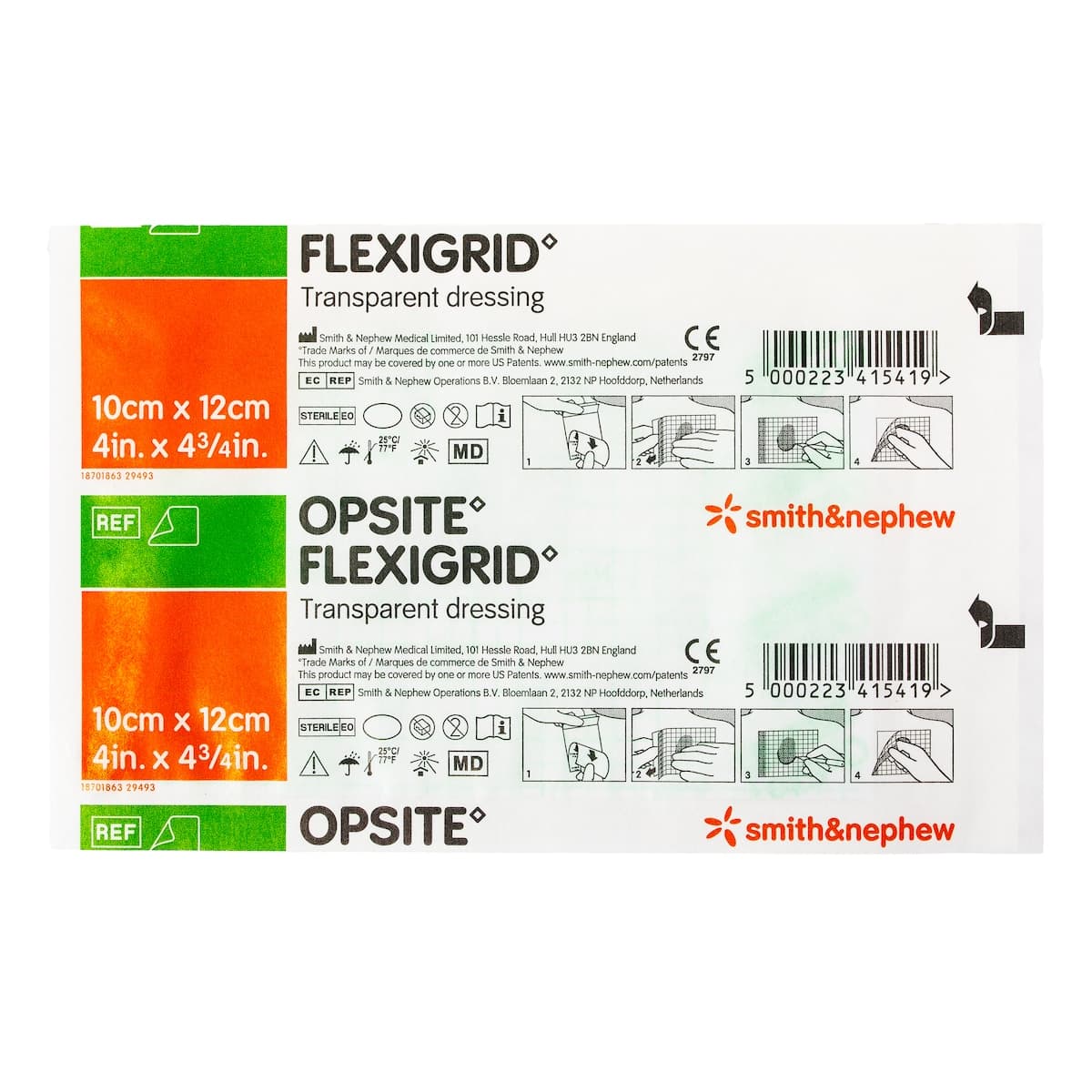 Opsite Flexigrid Waterproof Film Dressing 10cm x 12cm Single