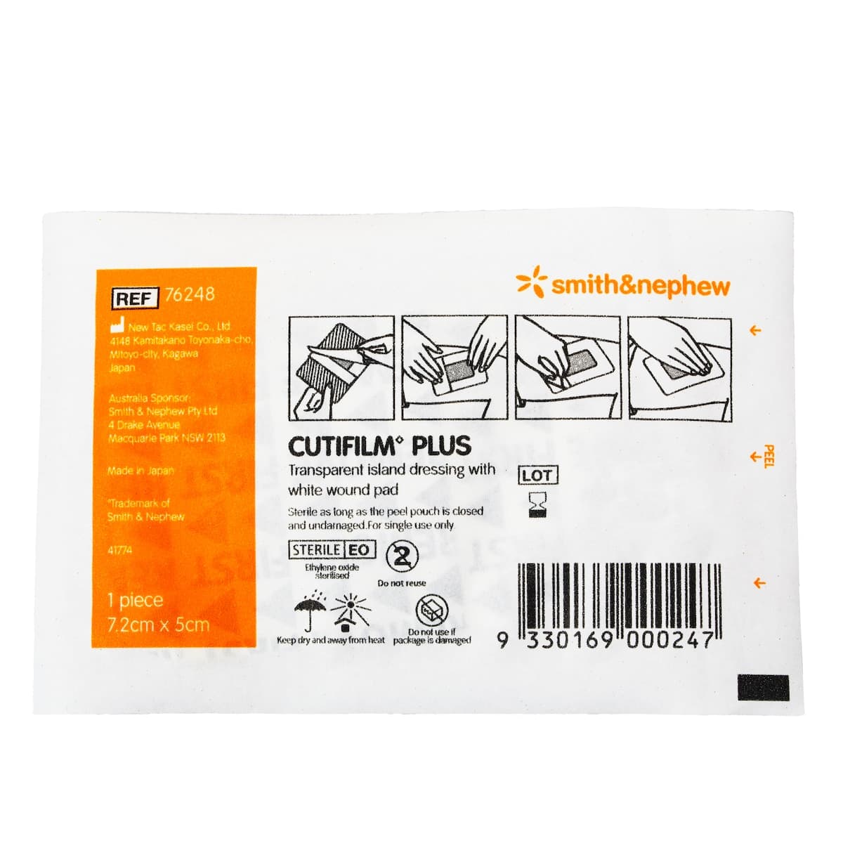 Cutifilm Plus Waterproof Dressing White 7.2cm x 5cm Single