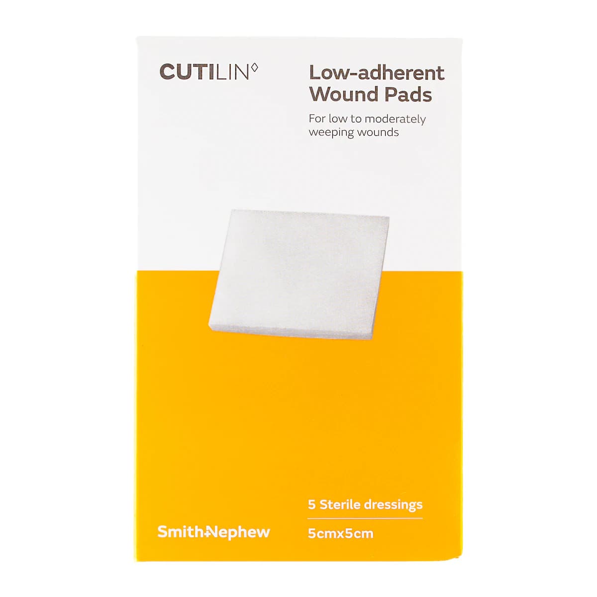 Cutilin Low Adherent Sterile Absorbent Dressing 5cm x 5cm 5 Pack