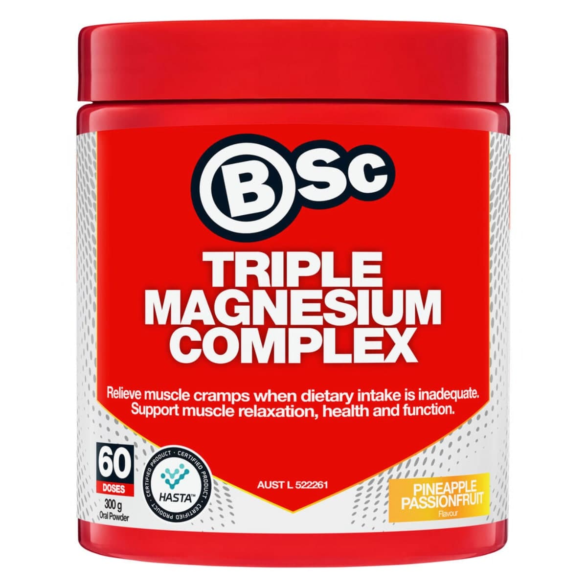BSc Triple Magnesium Complex Powder Pineapple Passionfruit 300g