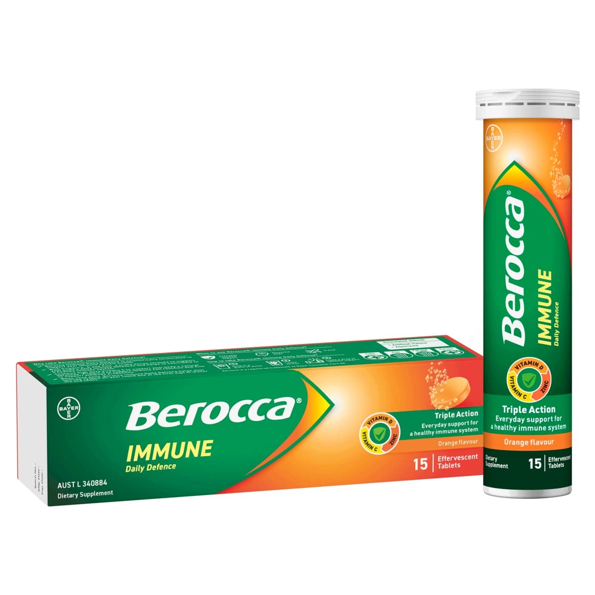 Berocca Immune Effervescent Tablets Orange 15 Pack
