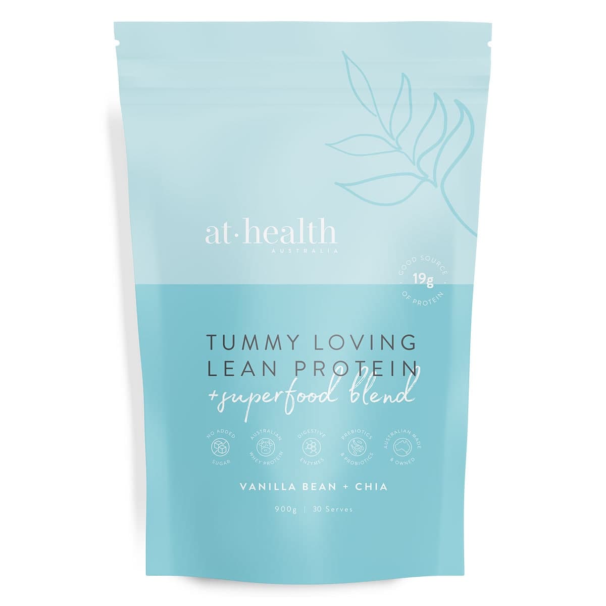 At Health Australia Tummy Loving Lean Protein Vanilla & Chia 900g
