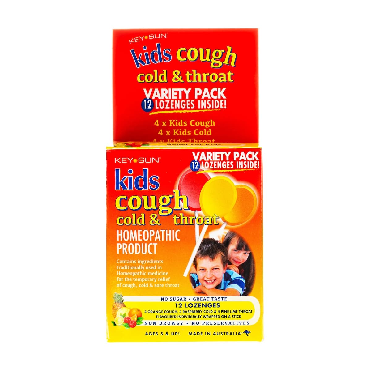 Key Sun Kids Cough Cold & Throat Lozenges Variety Pack 12 Pack