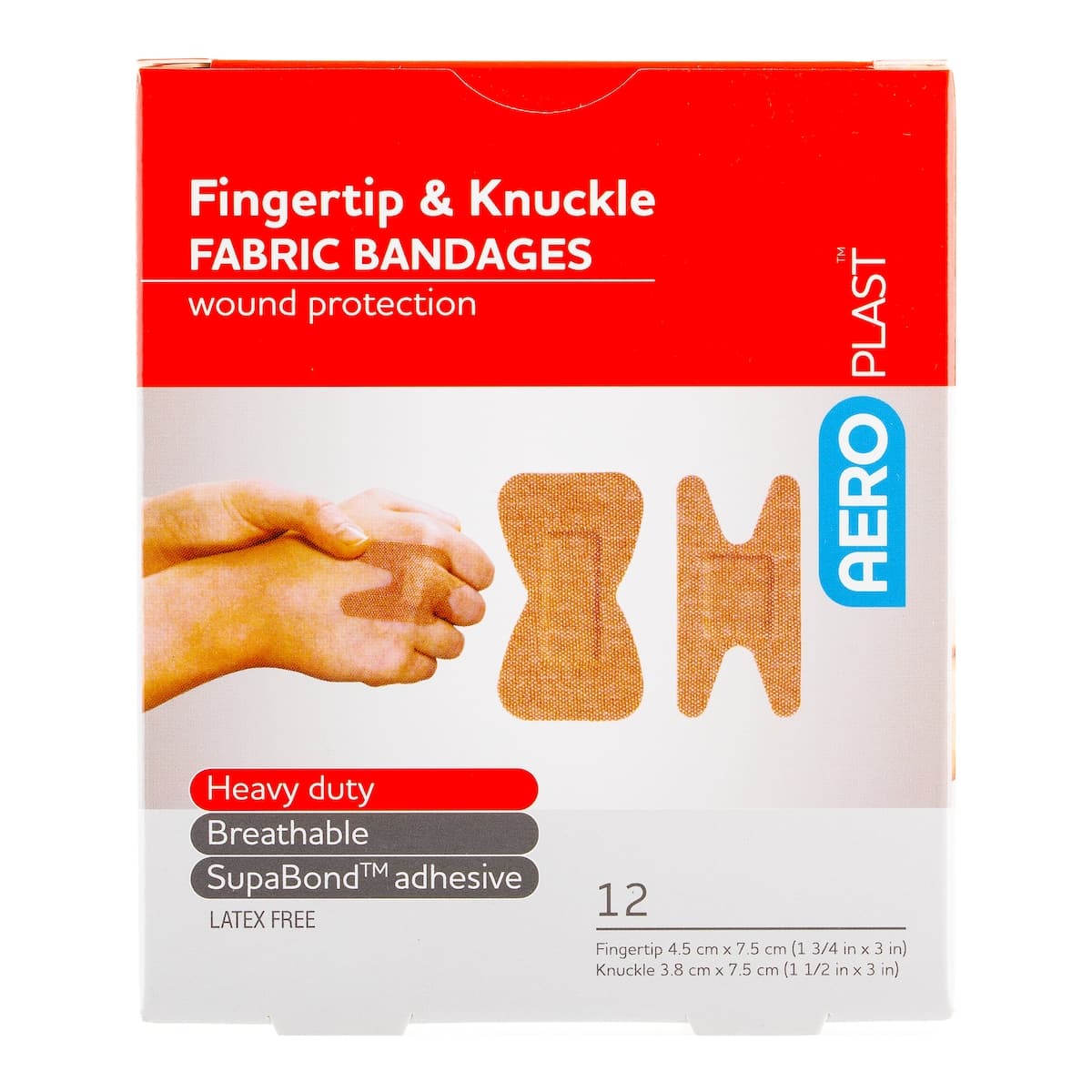 AeroPlast Fabric Finger & Knuckle Bandages Assorted 12 Pack