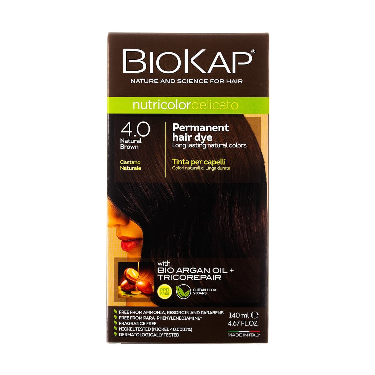 Biokap Nutricolor Delicato 4.0 Natural Brown 140ml