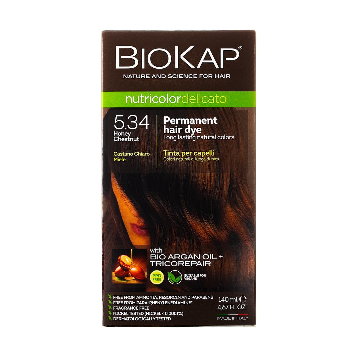 Biokap Nutricolor Delicato 5.34 Honey Chestnut 140ml