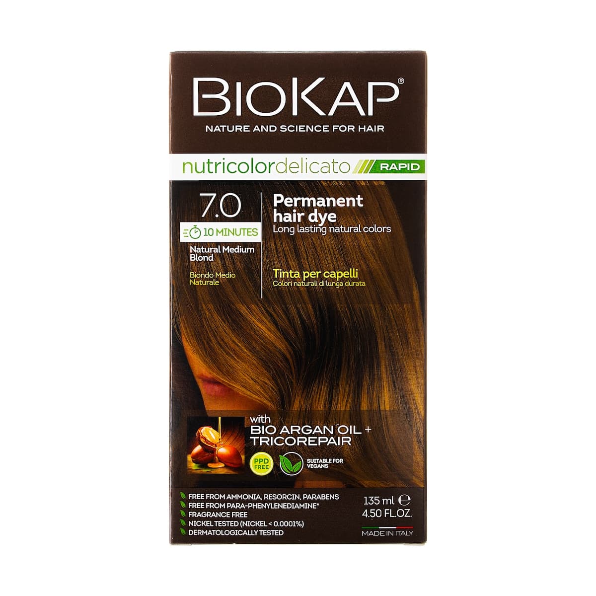 Biokap Nutricolor Delicato Rapid 7.0 Natural Medium Blond