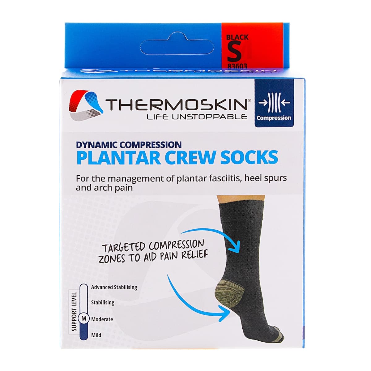 Thermoskin Plantar FXT Compression Crew Socks S